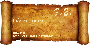 Fáy Endre névjegykártya